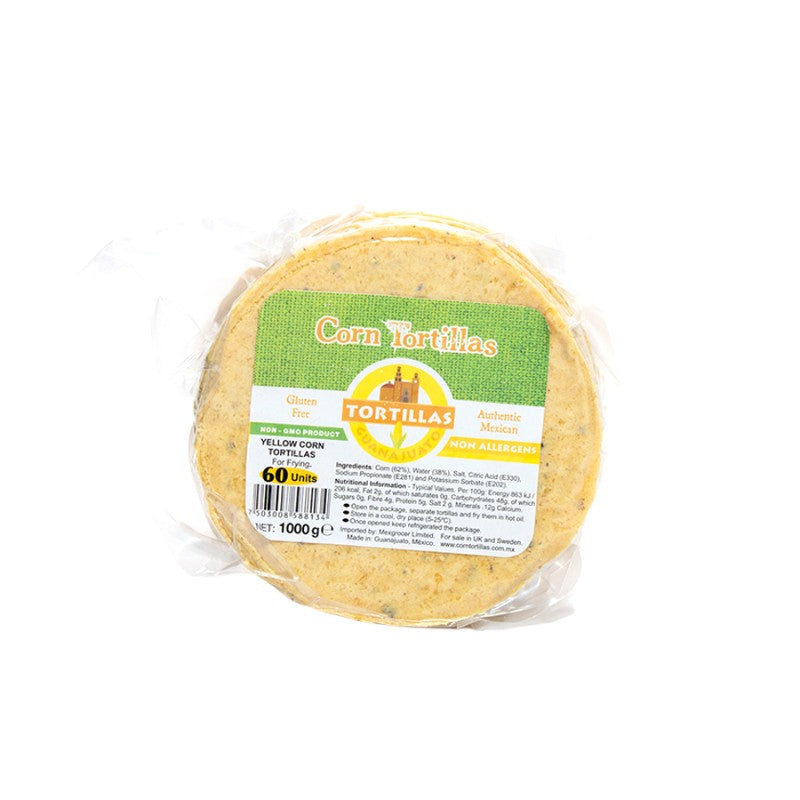 Maíz Guanajuato 15 cm Amarillas Mexwraps 500 g