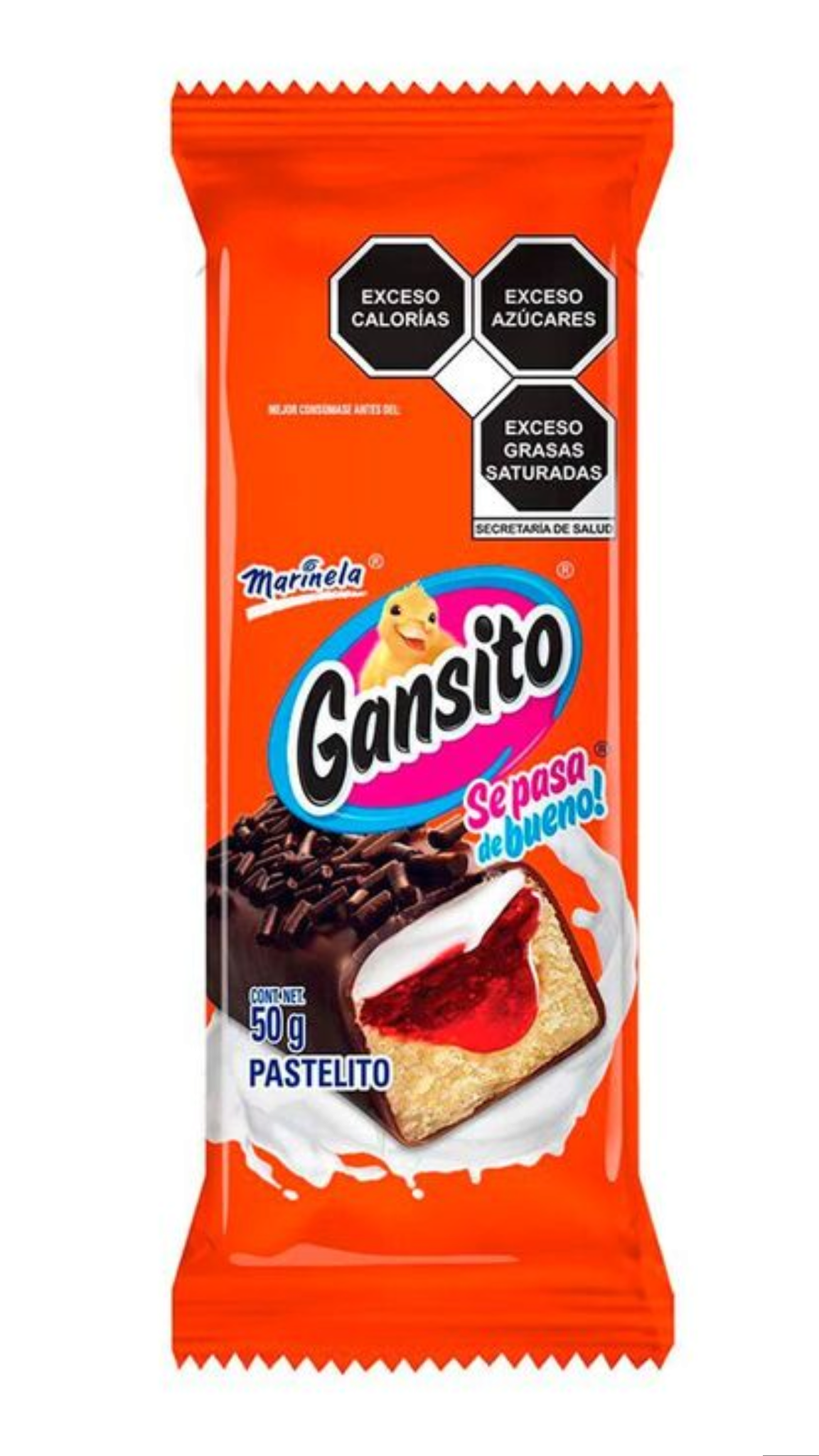 Gansito Marinela 50g mexikanischer Schokoladenkuchen mit Erdbeerfüllung und Creme