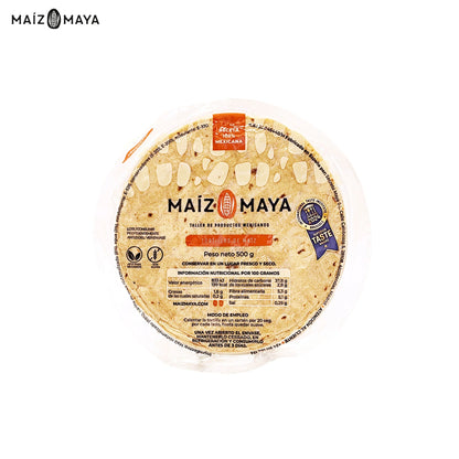 Maiz Maya weiße Maistortillas 500g – nixtamalisiert und glutenfrei nach mexikanischer Rezeptur