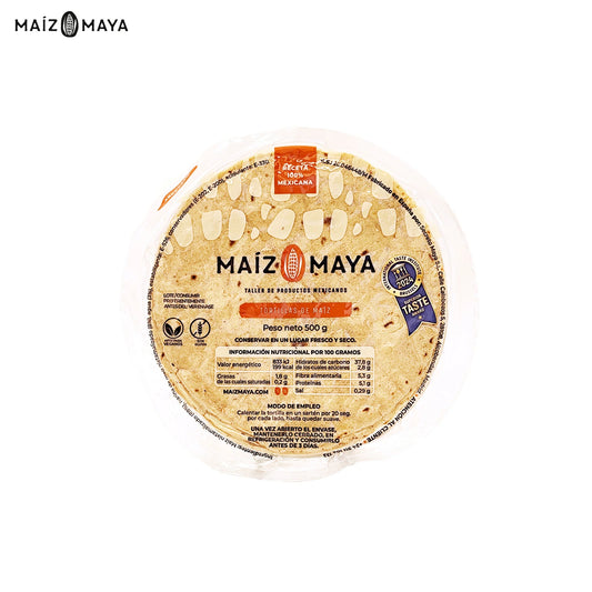 Maiz Maya weiße Maistortillas 500g – nixtamalisiert und glutenfrei nach mexikanischer Rezeptur