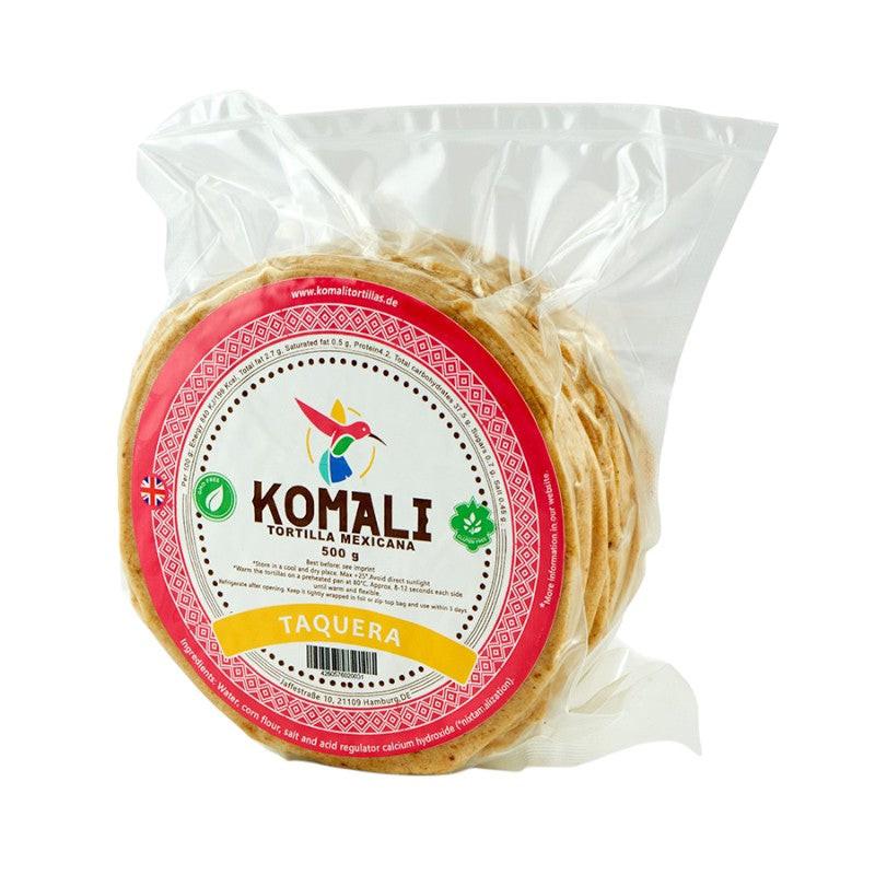 Tortillas de Maiz Komali 15cm 500g Packung – glutenfreie mexikanische Maistortillas für Tacos bei TierraLink Köln
